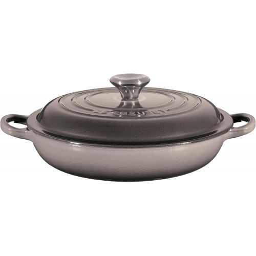 르크루제 Le Creuset Signature Enameled Cast-Iron 1-12-Quart Round Braiser, Cerise (Cherry Red)