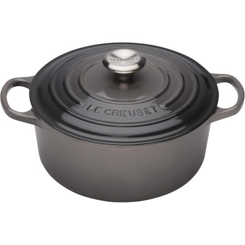 롯지 Le Creuset Signature Enameled Cast-Iron 7-14-Quart Round French (Dutch) Oven, Cerise (Cherry Red)