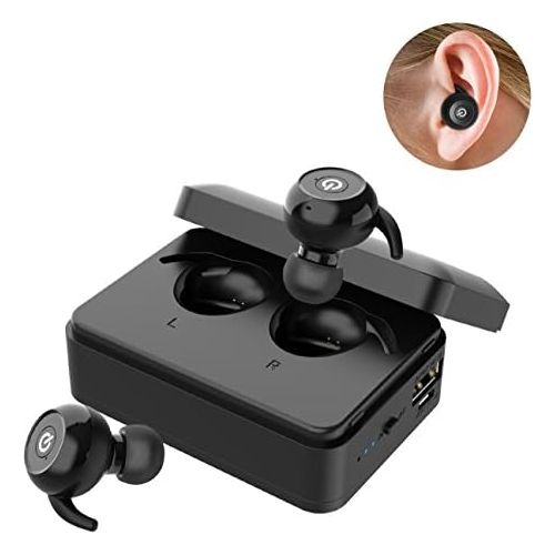  LeFreshinsoft Le Freshinsoft Wireless Bluetooth Earbuds True Twins HD Stereo V4.2 Built-in Mic Earphone Mini Noise Cancellation Headphones with 2000mAh Charging Box for IPhone, Ipad, Android pho