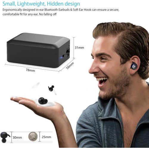  LeFreshinsoft Le Freshinsoft Wireless Bluetooth Earbuds True Twins HD Stereo V4.2 Built-in Mic Earphone Mini Noise Cancellation Headphones with 2000mAh Charging Box for IPhone, Ipad, Android pho