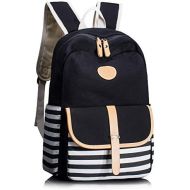 [아마존베스트]Leaper Thickened Canvas School Backpack for Girls Laptop Bag Handbag Black