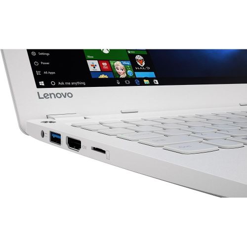 레노버 Lenovo 110s Premium Built High Performance 11.6 inch HD Laptop pc Intel Celeron Dual-Core Processor 2GB RAM 32G eMMC Storage Webcam Bluetooth WiFi HDMI 1-Year Office Windows 10-Whi