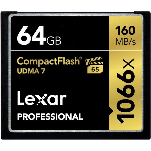  Lexar Professional 1066x 128GB VPG-65 CompactFlash card (Up to 160MBs Read) LCF128CRBNA1066