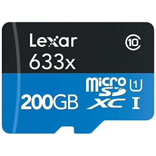  Lexar High-Performance microSDXC 633x 200GB UHS-I wUSB 3.0 Reader Flash Memory Card - LSDMI200BBNL633R