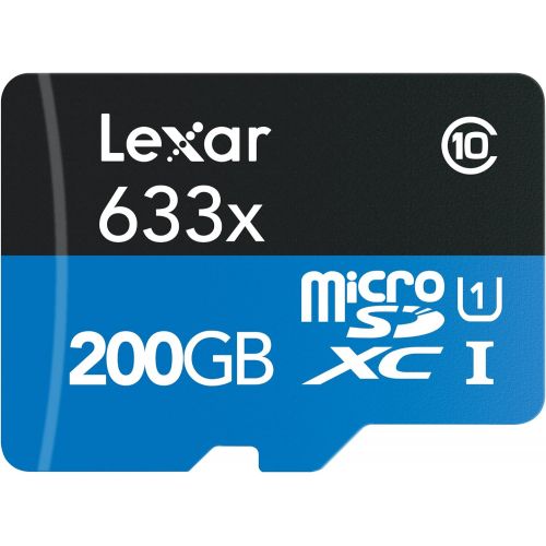  Lexar High-Performance microSDXC 633x 200GB UHS-I wUSB 3.0 Reader Flash Memory Card - LSDMI200BBNL633R