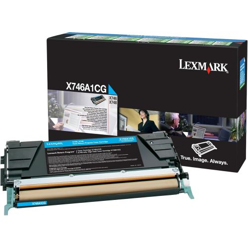  Lexmark Cyan Return Program Toner Cartridge, 7000 Yield (X746A1CG)