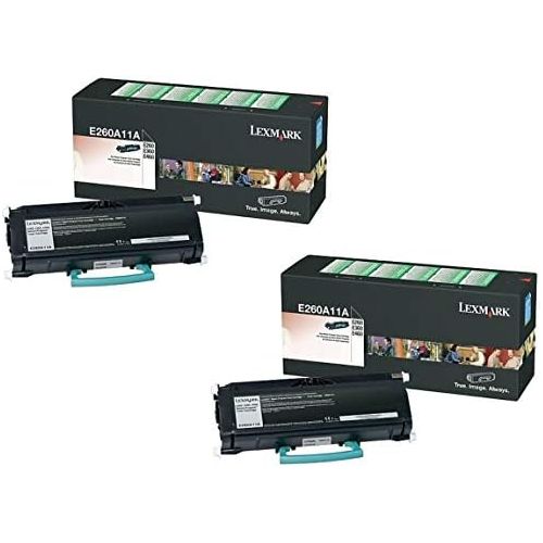  Genuine Lexmark E260A11A Black Toner Cartridge 2-Pack