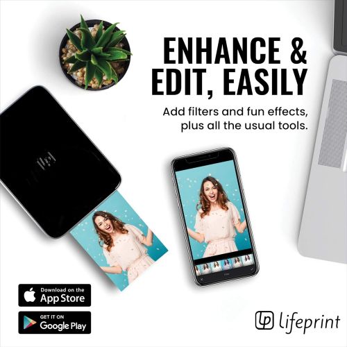  [아마존베스트]Lifeprint 3x4.5 Portable Photo AND Video Printer for iPhone and Android. Make Your Photos Come To Life w/ Augmented Reality - Black