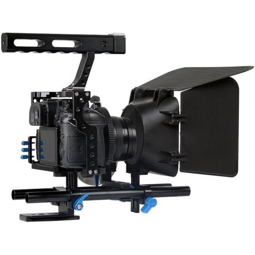  Lightdow Professional DSLR Rig Camera CageFollow FocusMatte Box Bundle for Sony A6000 A6300 A7 A7S A7SII A7R A7RII, Panasonic DMC-GH4 GH4 GH3, Canon M3 M5 M6, Nikon L340 etc