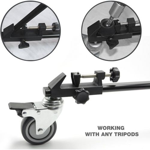  LimoStudio Camera & Camcorder Tripod Dolly, 3 Wheels with Safety Lock for Professional Studio Use, Including Premium Convenient Carrying Bag, Photography Studio, AGG2552