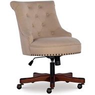 Visit the Linon Store Linon Sinclair Wood Upholstered Office Chair in Beige