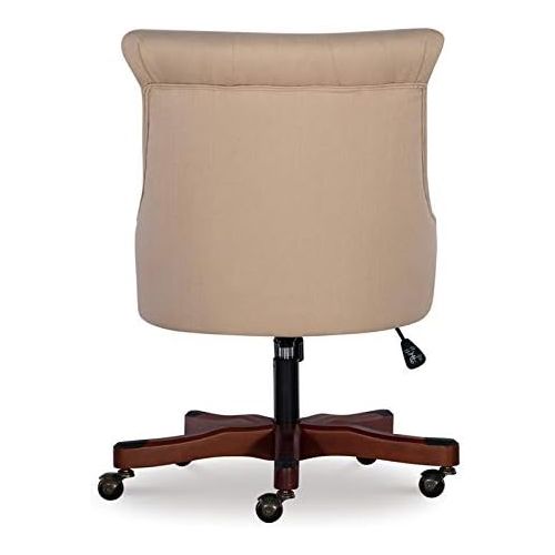  Visit the Linon Store Linon Sinclair Wood Upholstered Office Chair in Beige