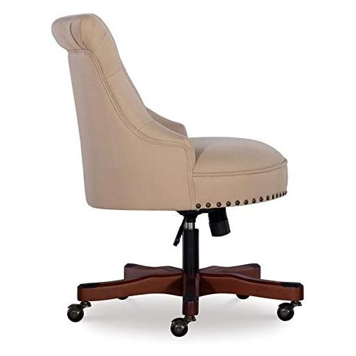  Visit the Linon Store Linon Sinclair Wood Upholstered Office Chair in Beige