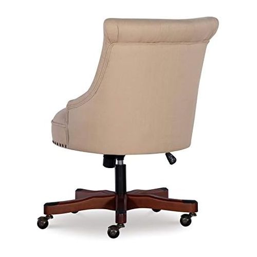  Visit the Linon Store Linon Sinclair Wood Upholstered Office Chair in Beige