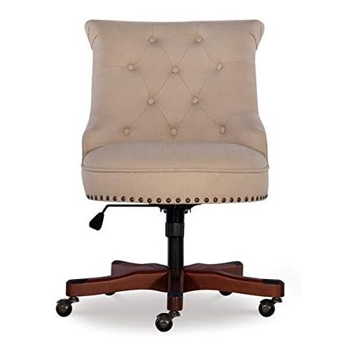  Visit the Linon Store Linon Sinclair Wood Upholstered Office Chair in Beige