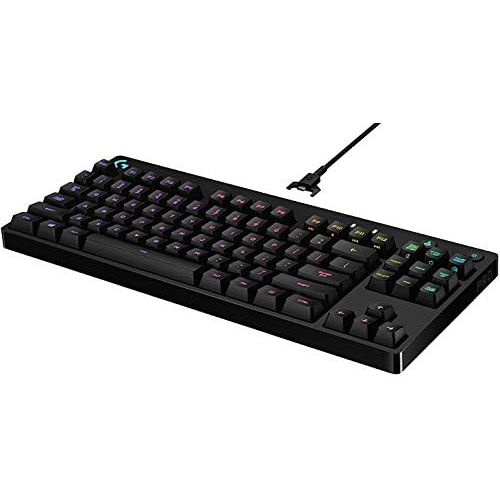 로지텍 Logitech G Pro Mechanical Gaming Keyboard, 16.8 Million Colors RGB Backlit Keys, Ultra Portable Design, Detachable Micro USB Cable