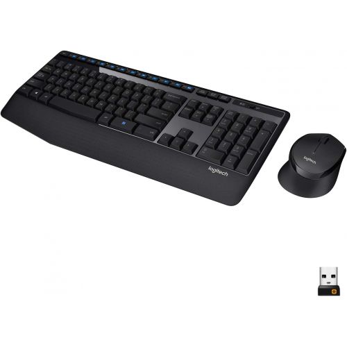 로지텍 Visit the Logitech Store Logitech MK345 Wireless Combo Full-Sized Keyboard with Palm Rest and Comfortable Right-Handed Mouse - Black