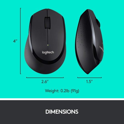 로지텍 Visit the Logitech Store Logitech MK345 Wireless Combo Full-Sized Keyboard with Palm Rest and Comfortable Right-Handed Mouse - Black