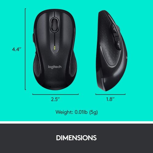 로지텍 [아마존베스트]Logitech M510 Wireless Computer Mouse  Comfortable Shape with USB Unifying Receiver, with Back/Forward Buttons and Side-to-Side Scrolling, Dark Gray