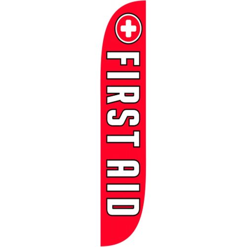  [아마존베스트]LookOurWay First Aid Feather Flag, 12-Feet