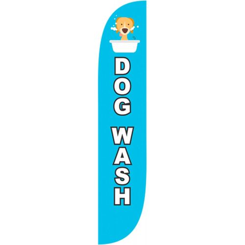  [아마존베스트]LookOurWay Dog Wash Blue Feather Flag, 12-Feet