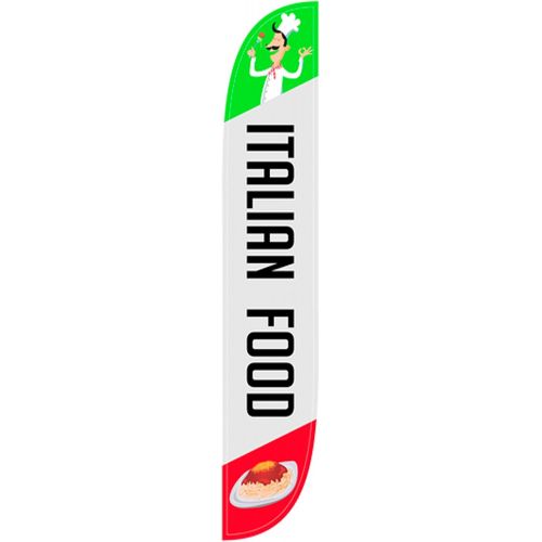  [아마존베스트]LookOurWay Italian Food Feather Flag Complete Set with Pole & Ground Spike