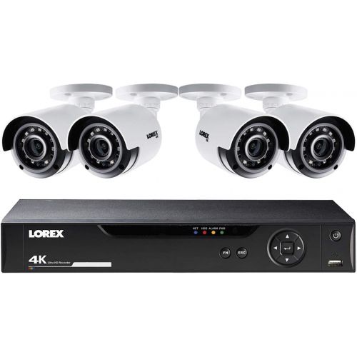  Lorex LHV5100 Series 8-Channel 4K UHD DVR Bundle with 1TB HDD and 4X LBV8531B 4K UHD Network Bullet Cameras with 135 Night Vision, H.264+