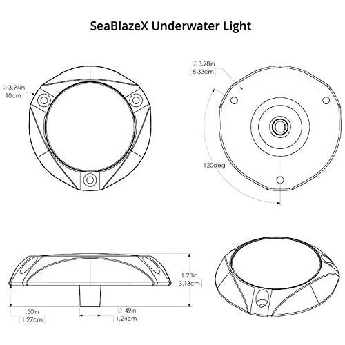  Lumitec SeaBlazeX LED Underwater Boat Light, Surface Mount, Strobe, Cross Fade