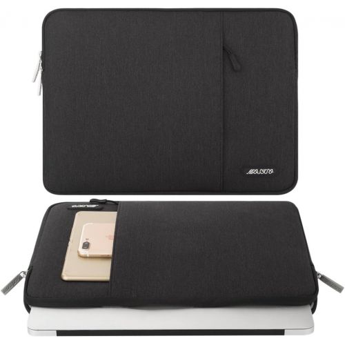  [아마존베스트]MOSISO Polyester Vertical Style Water Repellent Laptop Sleeve Case Bag Cover with Pocket Compatible 13-13.3 Inch MacBook Pro, MacBook Air, Notebook, Black