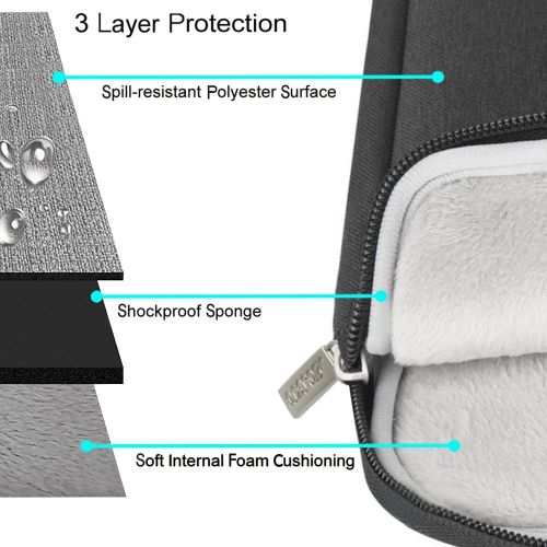  [아마존베스트]MOSISO Polyester Vertical Style Water Repellent Laptop Sleeve Case Bag Cover with Pocket Compatible 13-13.3 Inch MacBook Pro, MacBook Air, Notebook, Black