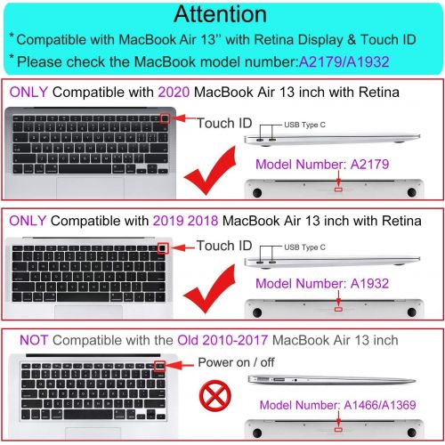  [아마존베스트]MOSISO MacBook Air 13 inch Case 2019 2018 Release A1932 with Retina Display, Plastic Hard Case Shell & Keyboard Cover Skin Only Compatible Newly MacBook Air 13 with Touch ID, Cryst