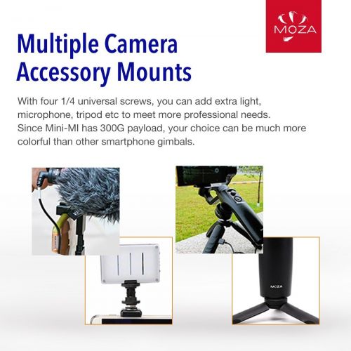  Moza Mini-MI 3-Axis Smartphone Gimbal Stabilizer, Wireless Phone Charging, Max Load 10.6 oz, Multiple Subjects Detection, Inception Mode, Timelapse for iPhone X 8