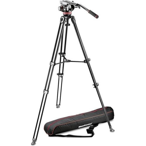  Manfrotto MVH502A,546BK-1 Professional Fluid Video System with Aluminum Legs and Mid Spreader (Black)