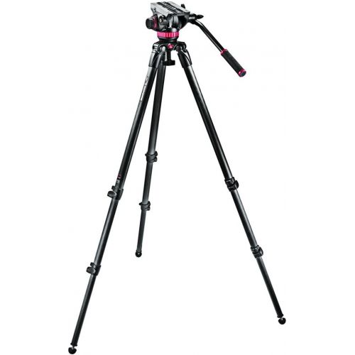  Manfrotto MVH502A,546BK-1 Professional Fluid Video System with Aluminum Legs and Mid Spreader (Black)