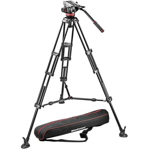 Manfrotto MVH502A,546BK-1 Professional Fluid Video System with Aluminum Legs and Mid Spreader (Black)