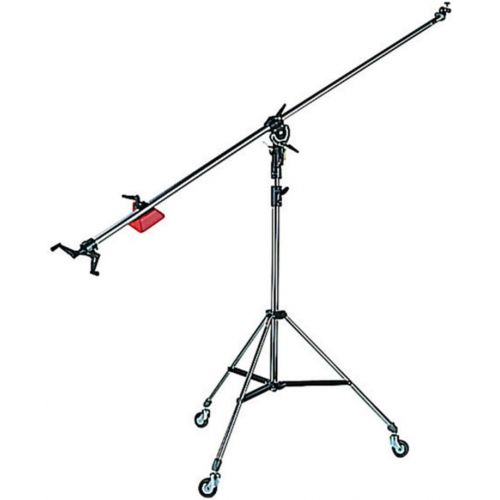  Manfrotto 025BS Super Boom 2 Section Aluminum Stand with Casters (Black)