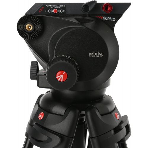  Manfrotto 509HD Video Head with 545GB Tripod Legs and Ground Level Spreader