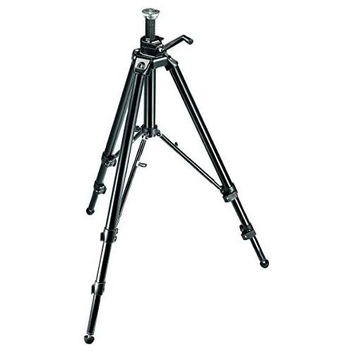  Manfrotto 117B Geared Video Tripod with Rubber Feet and Retractable Metal Spikes (Black)