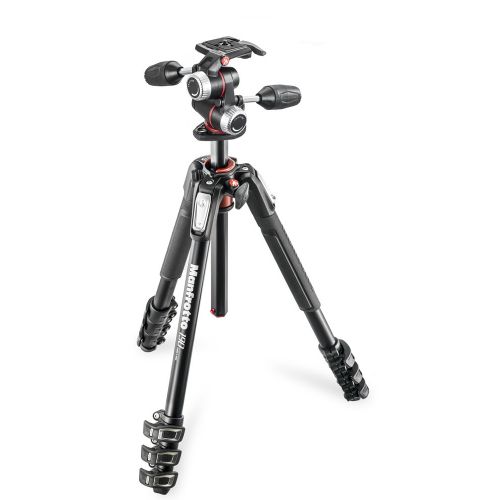  Manfrotto 190XPRO 4-Section Aluminum Kit with XPRO 3W Head (MK190XPRO43W)