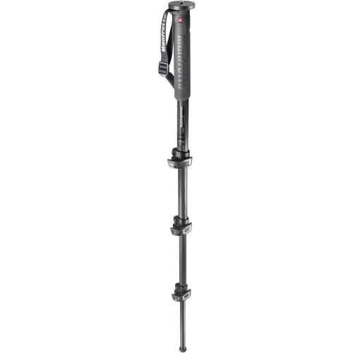  Manfrotto Xpro Monopod Plus Carbon Fiber 4 Section, Black (MPMXPROC4US)