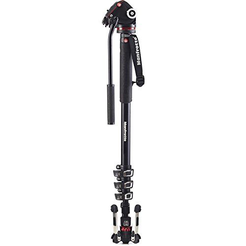  Manfrotto Xpro Aluminum Video Monopod with 2-Way Video Head, Black (MVMXPROA42WUS)