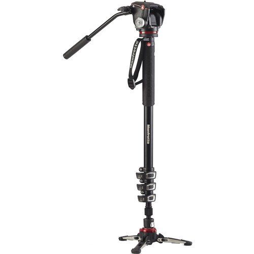  Manfrotto Xpro Aluminum Video Monopod with 2-Way Video Head, Black (MVMXPROA42WUS)