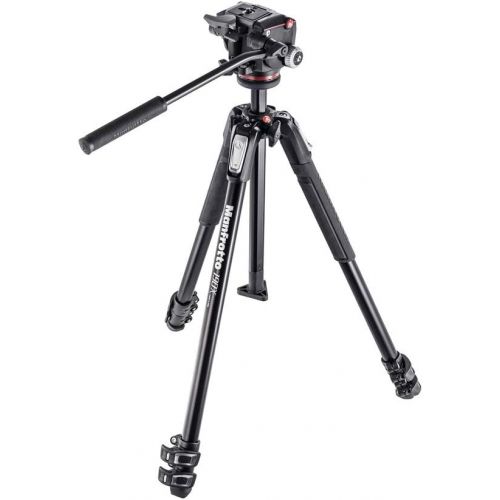  Manfrotto MK190X3-2W 190 Aluminum 3 Section Tripod Kit with MHXPRO-2W Fluid Head (Black)