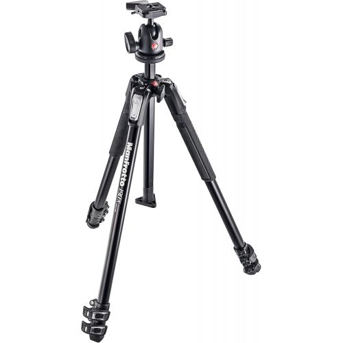  Manfrotto MT190X3 190X 3 Section Aluminum Tripod (Black)