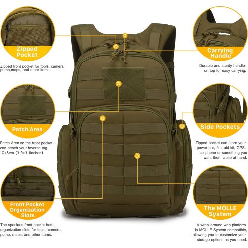  Mardingtop 35L40L Tactical Backpacks Molle Hiking daypacks for Camping Hiking Military Traveling