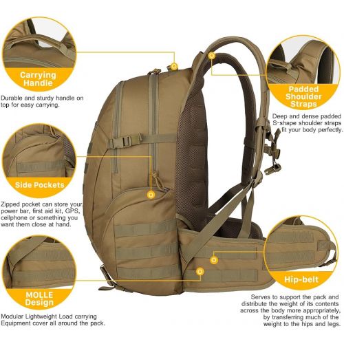  Mardingtop 35L40L Tactical Backpacks Molle Hiking daypacks for Camping Hiking Military Traveling