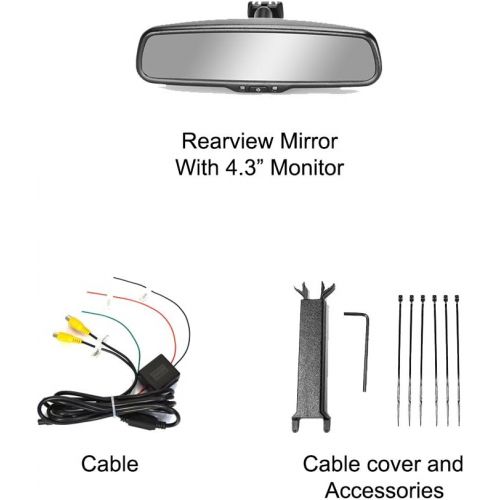  [아마존베스트]Master Tailgaters OEM Rear View Mirror with 4.3 Auto Adjusting Brightness LCD - Rearview Universal Fit