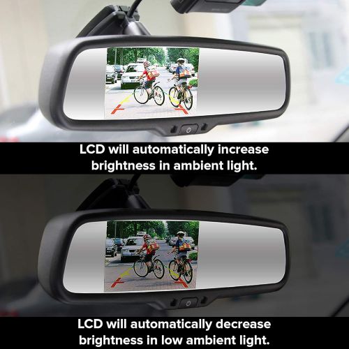  [아마존베스트]Master Tailgaters OEM Rear View Mirror with 4.3 Auto Adjusting Brightness LCD - Rearview Universal Fit
