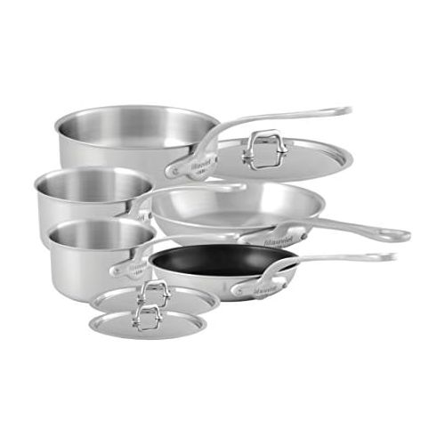  Mauviel 5000.12 Tri-Ply Stainless Steel MUrban 8 Set Cast SS Handle Pots, 8 piece, brushed stainless steel