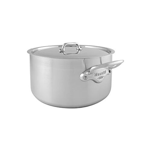  Mauviel 5031.25 MUrban 24cm9.5 lid Cast SS Handle Tri-Ply Stainless Steel Stewpan, Brushed